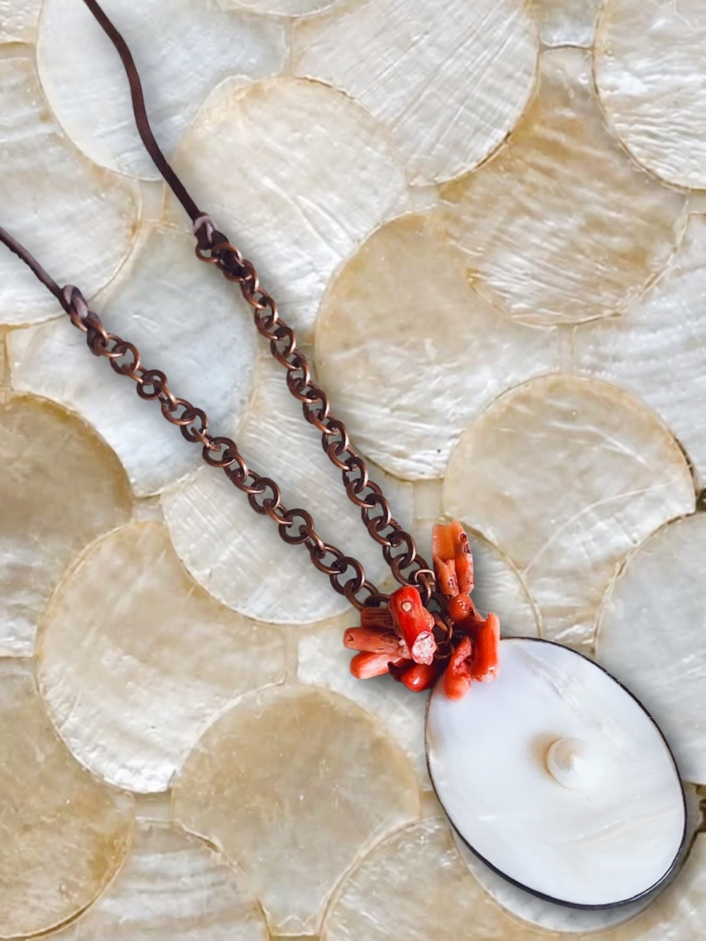 NWOT Handmade 2010's Seashell Necklace Boho Style Summer Beach Vibes Natural Kei
